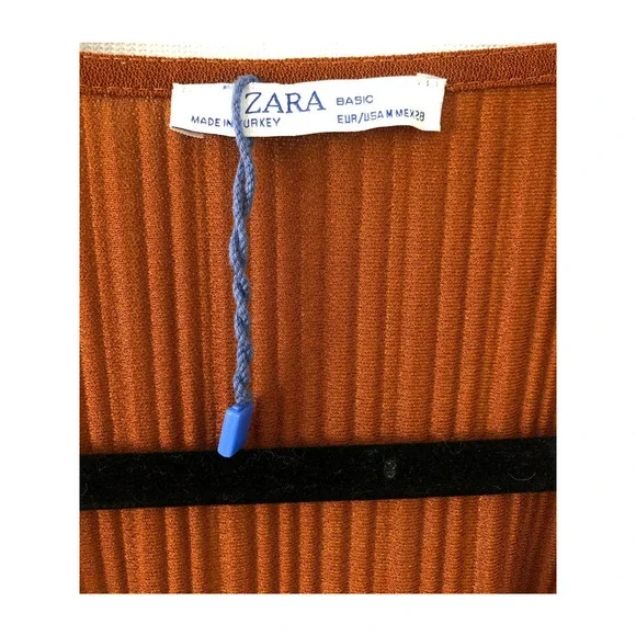 ZARA Basic Scoop V-Neck Wrap Blouse with Waist Bow Tie Size M​​​ - Picture 16 of 16